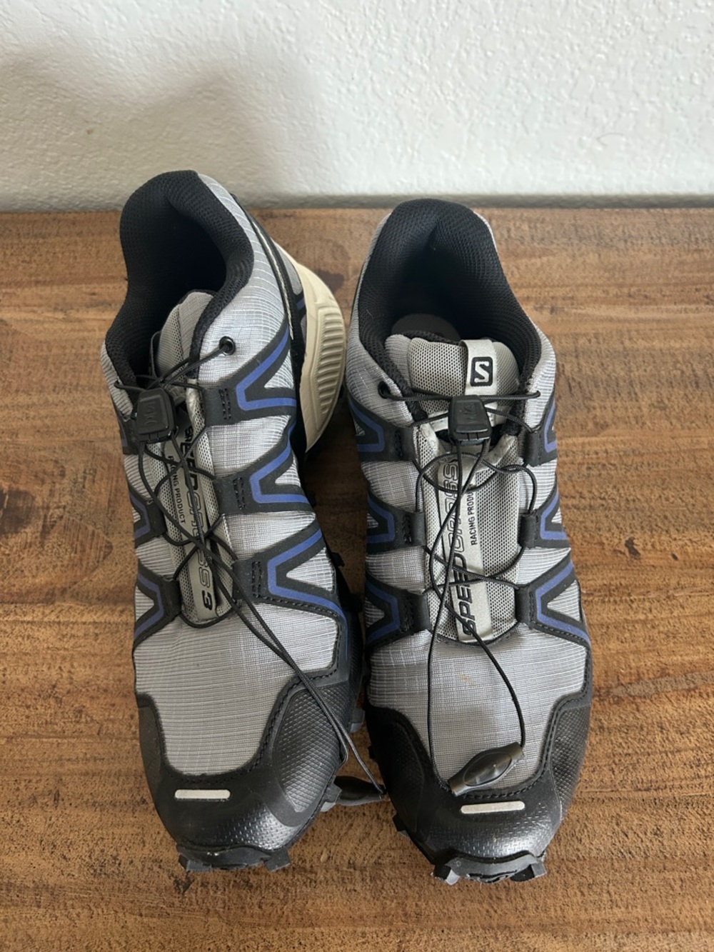 Salomon Men's Trail Running Shoes - Gray with Blue Accents